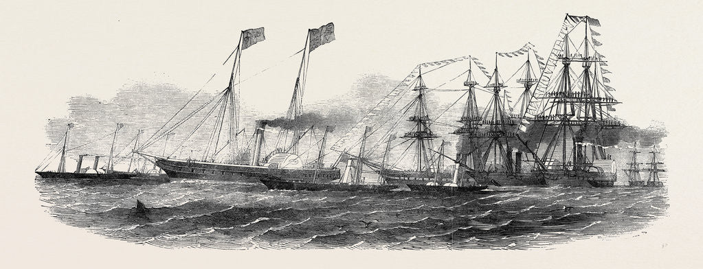 Detail of Her Majesty's Cruise, the Royal Squadron Leaving the Isle of Wight, 1852 by Anonymous