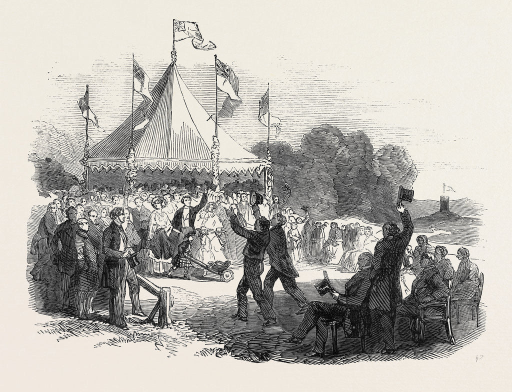 Detail of Deeside Railway, Cutting of the First Turf, 1852 by Anonymous