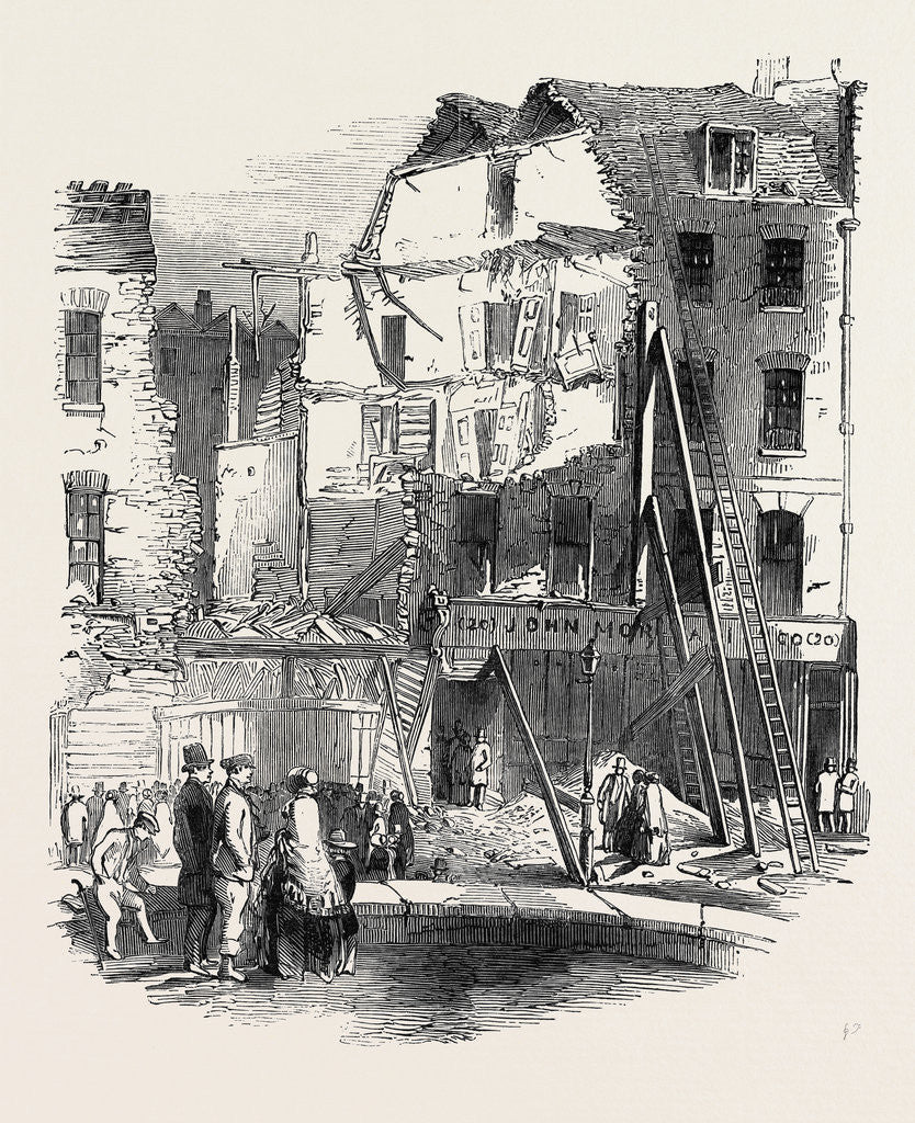Detail of Fall of Houses in St. Paul's Churchyard on Monday, 1852 by Anonymous