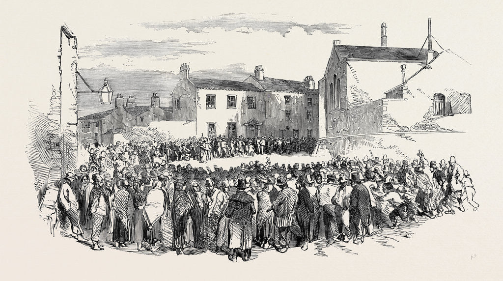 Detail of The Riot at Stockport: St. Peter's Schools, and Alderman Graham's House, 1852 by Anonymous
