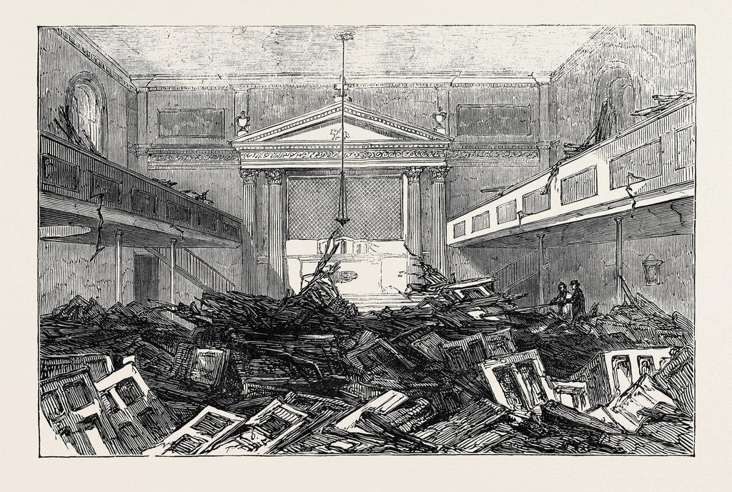 Detail of The Riot at Stockport: Interior of the Roman Catholic Chapel at Edgeley, 1852 by Anonymous