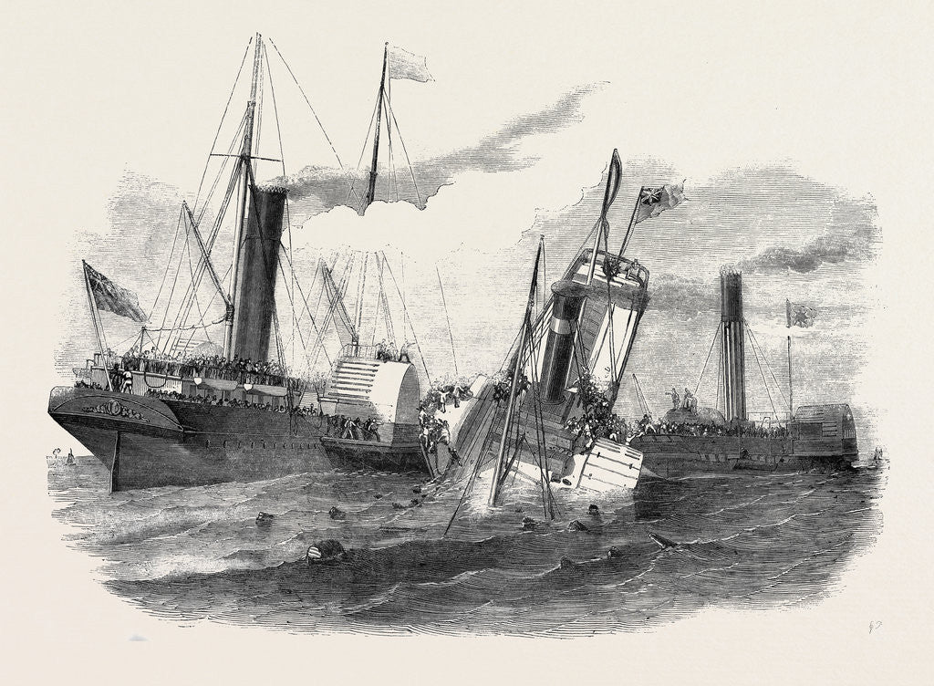 Detail of Collision Between the Duchess of Kent and the Ravensbourne Steamers, Off Northfleet Point, 1852 by Anonymous