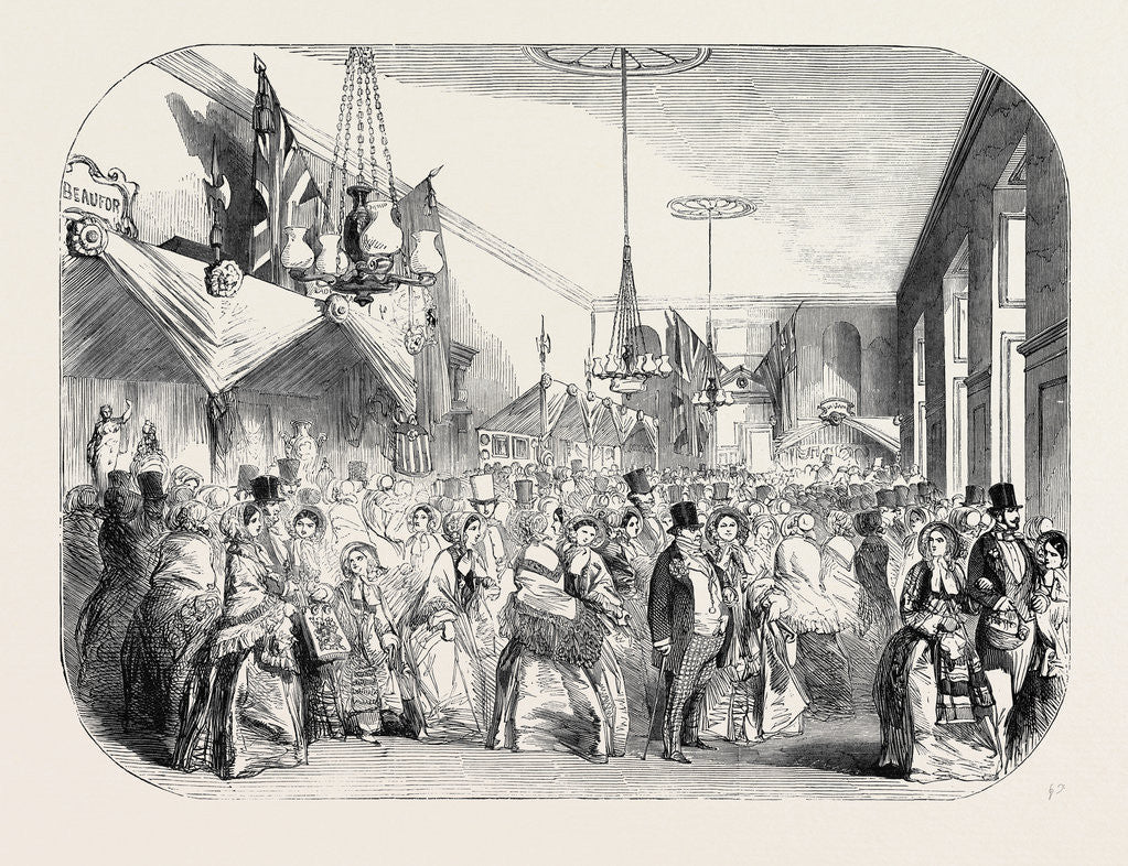 Detail of Grand Fancy Bazaar in Greenwich Hospital, in Aid of the Queen Adelaide Naval Fund, 1852 by Anonymous