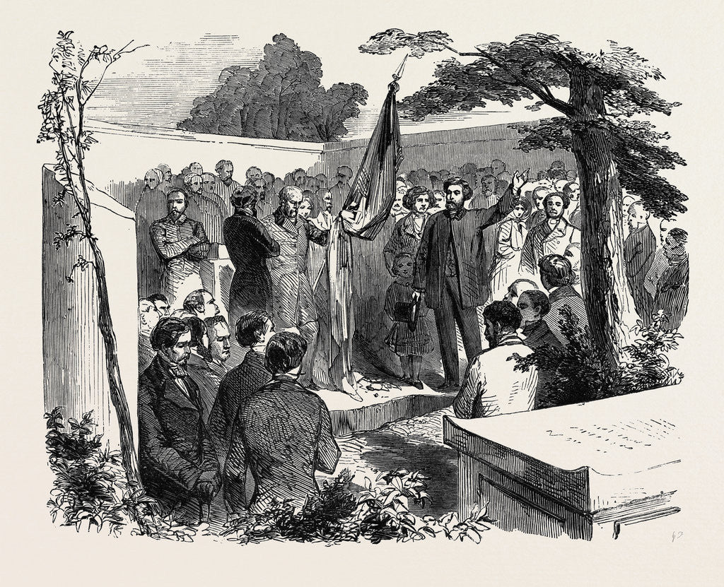 Detail of Eloge Over the Grave of a French Refugee, St. John's Wood Cemetery, 1852 by Anonymous
