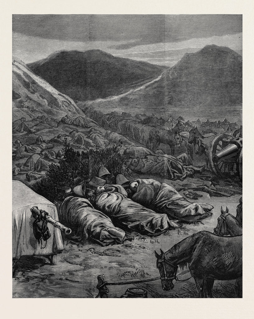 Detail of The Afghan War: Sleeping on the Battlefield the Night Before the Attack on Fort Ali Musjid 1879 by Anonymous