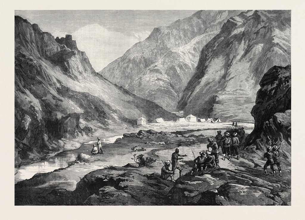 Detail of The Afghan War: Pass of Ali Musjid in the Khyber with Advanced Guard of the 14th Sikhs 1879 by Anonymous