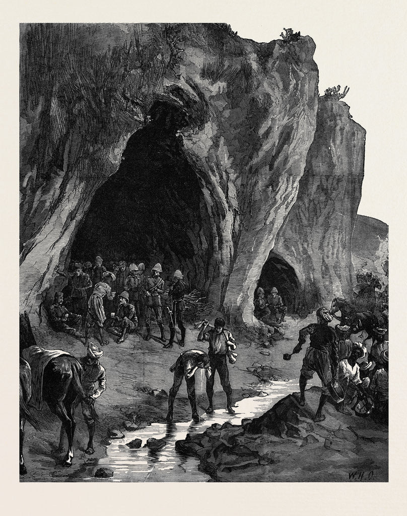 Detail of The Afghan War: Lundi Khana Khyber Pass Cave Where Sir Samuel Browne and Staff Bivouacked 1879 by Anonymous