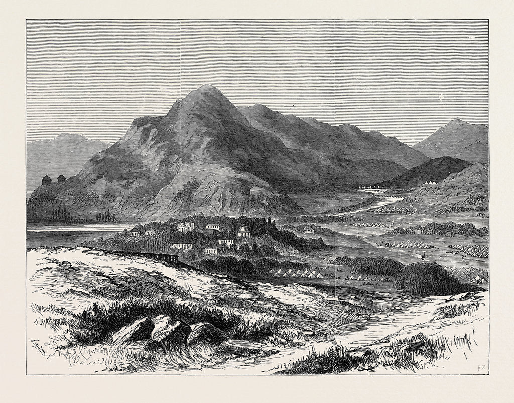 Detail of The War in Afghanistan: Thull with the Camp of General Roberts and Fort of Kapiyanga Khoorum Pass 1879 by Anonymous