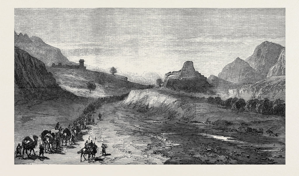 Detail of The Afghan War: The Ishpola Tope with Line of March in the Dry Bed of the Khyber River 1879 by Anonymous