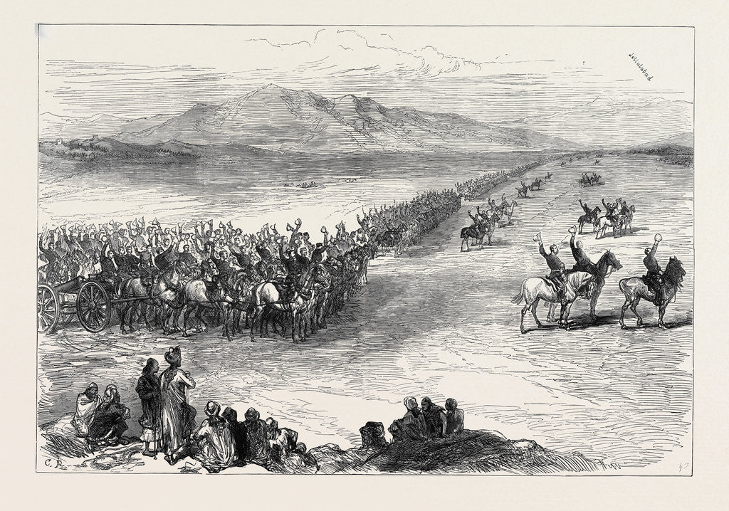 Detail of The Afghan War: Three Cheers for the Queen New Year's Day at Jellalabad 1879 by Anonymous