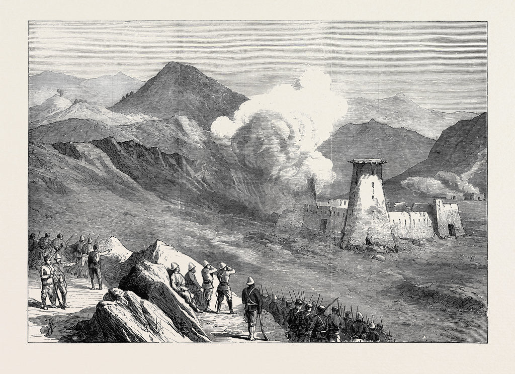 Detail of The Afghan War: Blowing Up Towers and Destruction of Village of Kassaba Afreedi Country 1879 by Anonymous