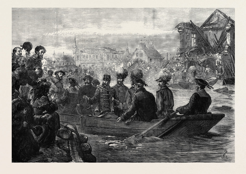 Detail of The Great Flood in Hungary: The Emperor of Austria Visiting Szegedin During the Inundation 1879 by Anonymous