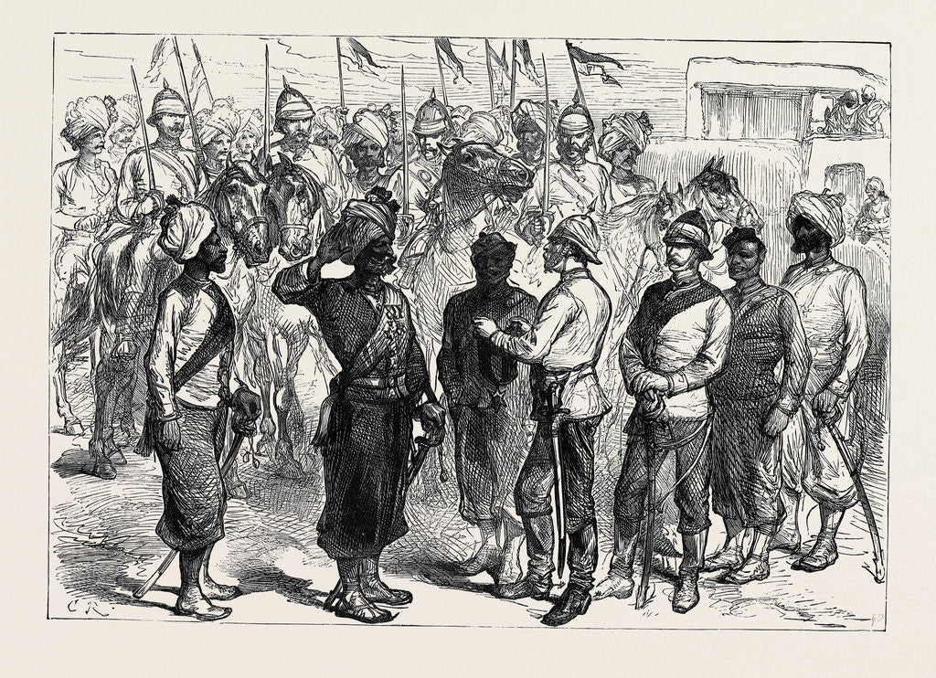 Detail of The Afghan War: Decorating a Native Soldier with the Order of British India at Khelat-I-Ghilzai 1879 by Anonymous