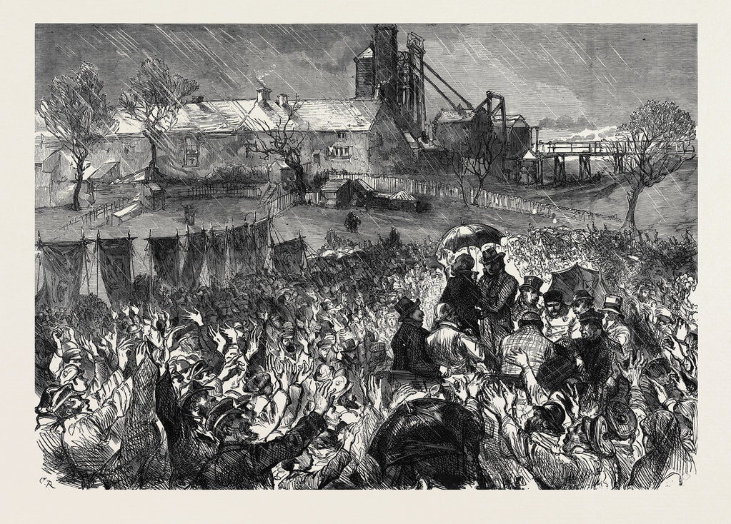 Detail of The Miners' Strike in Durham: Great Mass Meeting at Twizell in the County of Durham 1879 by Anonymous
