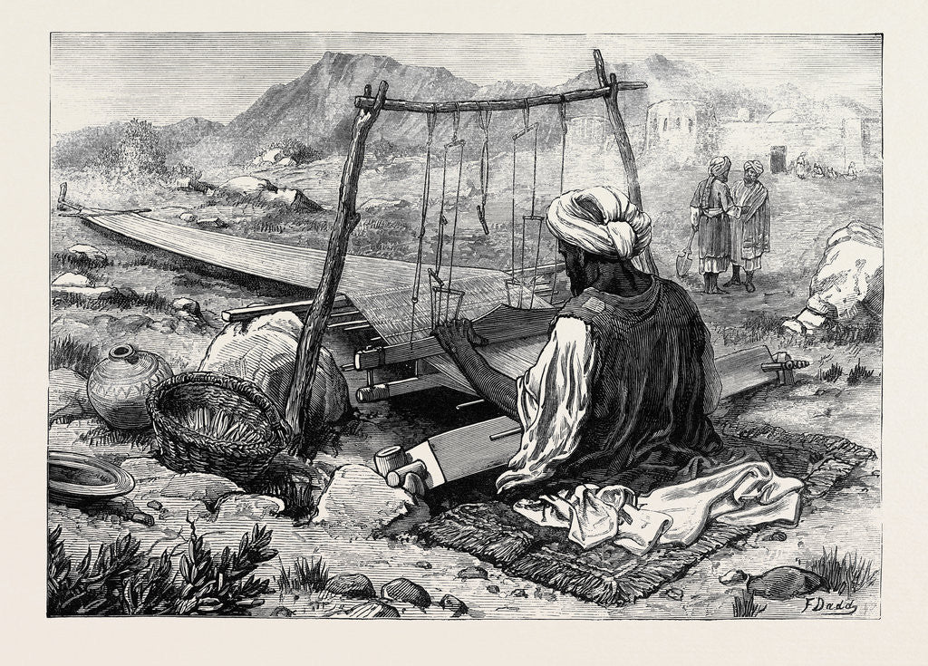 Detail of Afghanistan: A Weaver at Jellalabad 1879 by Anonymous