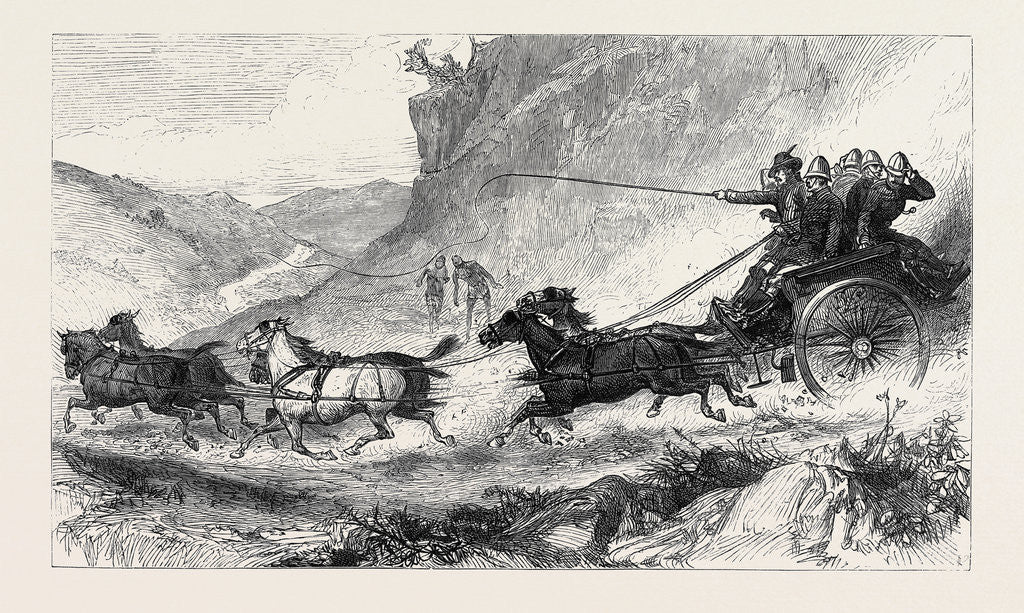 Detail of The Zulu War: General Marshall and Staff Going to the Front: Post Cart Travelling in Natal 1879 by Anonymous