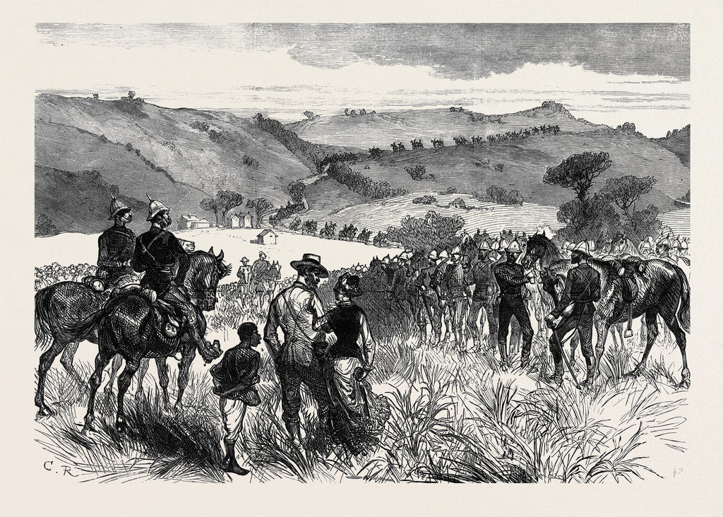 Detail of The Zulu War: King's Dragoon Guards on the March: Halting for the Night at Pinetown 1879 by Anonymous