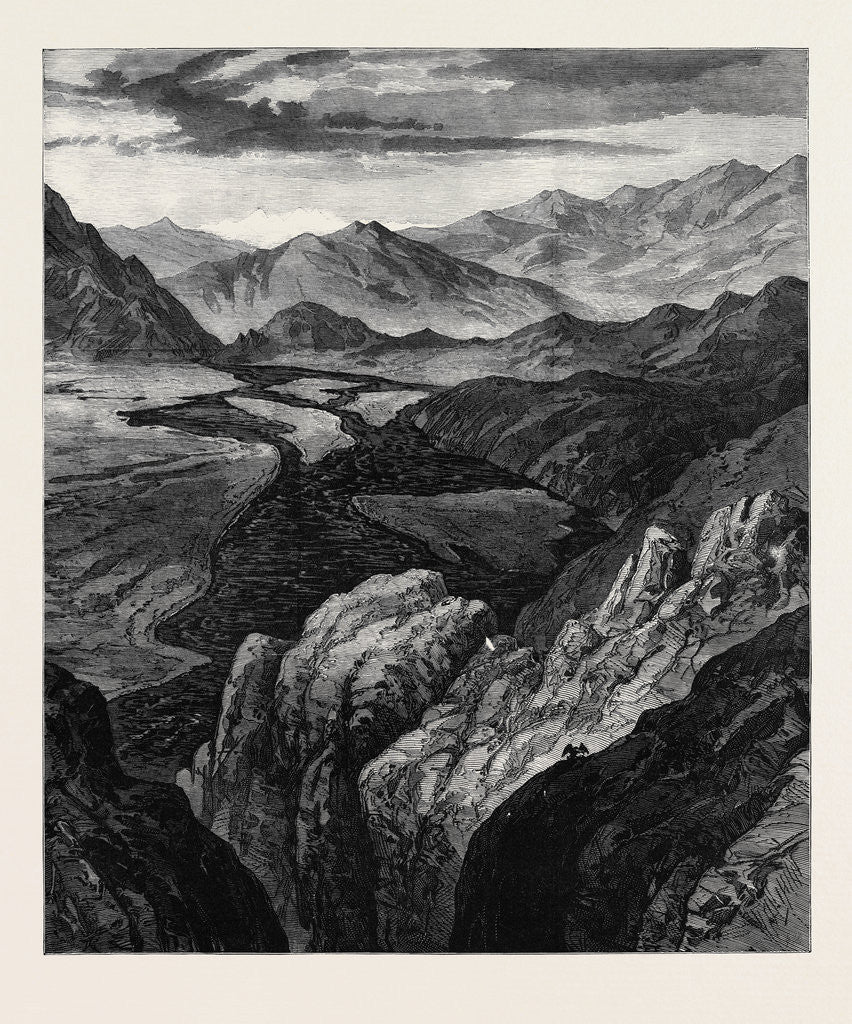 Afghanistan: The Cabul River: Gorge Where It Enters the Plain of Jellalabad the Hindoo Koosh in the Distance 1879 by Anonymous