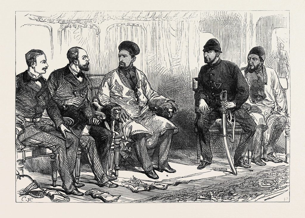 Detail of The Afghan War: Negotiating Peace with Yakoob Khan at Hashim Kheyl 1879 by Anonymous