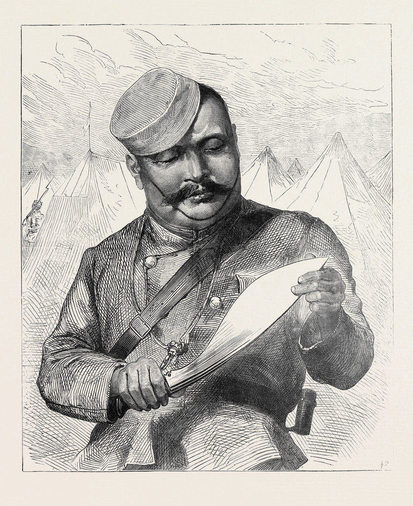Detail of Afghan Sketches: A Goorkha Sharpening His Kookree 1879 by Anonymous