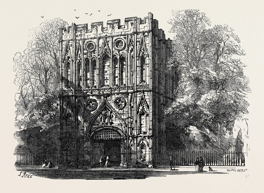 Detail of Bury St. Edmunds: The Abbey Gate 1867 by Anonymous