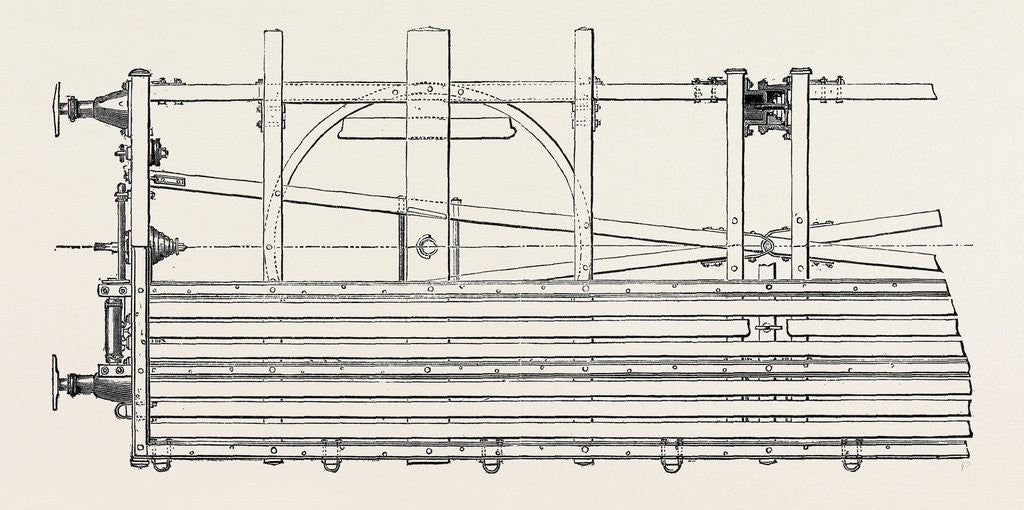 Detail of The Paris International Exhibition: Vidard's Articulated Truck for Conveying Lengthy Goods on Railways with Sharp Curves France 1867 by Anonymous