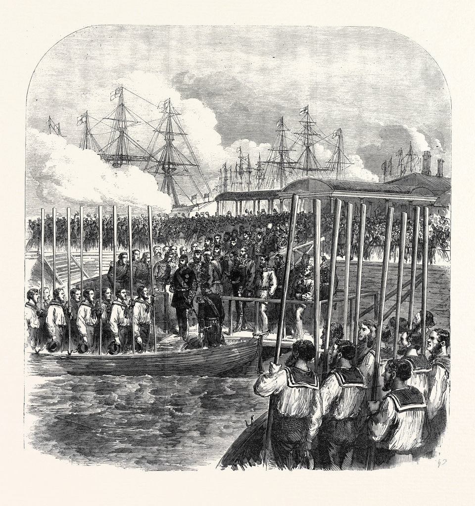 Detail of Embarkation of the Sultan at Clarence Yard Portsmouth for the Naval Review UK 1867 by Anonymous