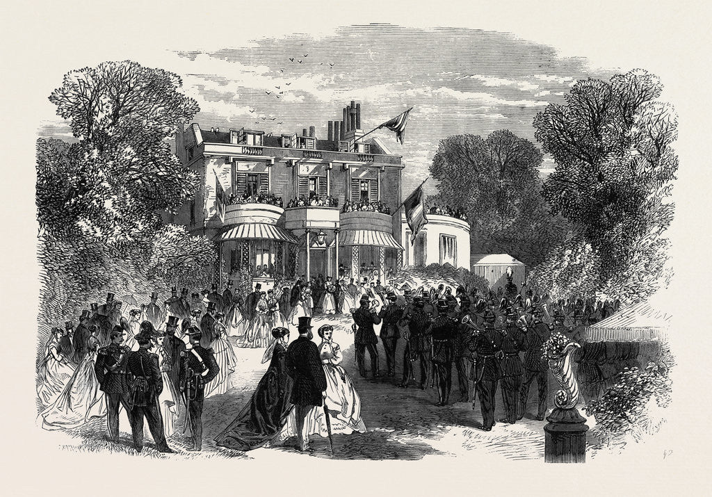 Detail of Reception of the Belgian Volunteers by Miss Burdett Coutts at Holly Lodge Highgate UK 1867 by Anonymous