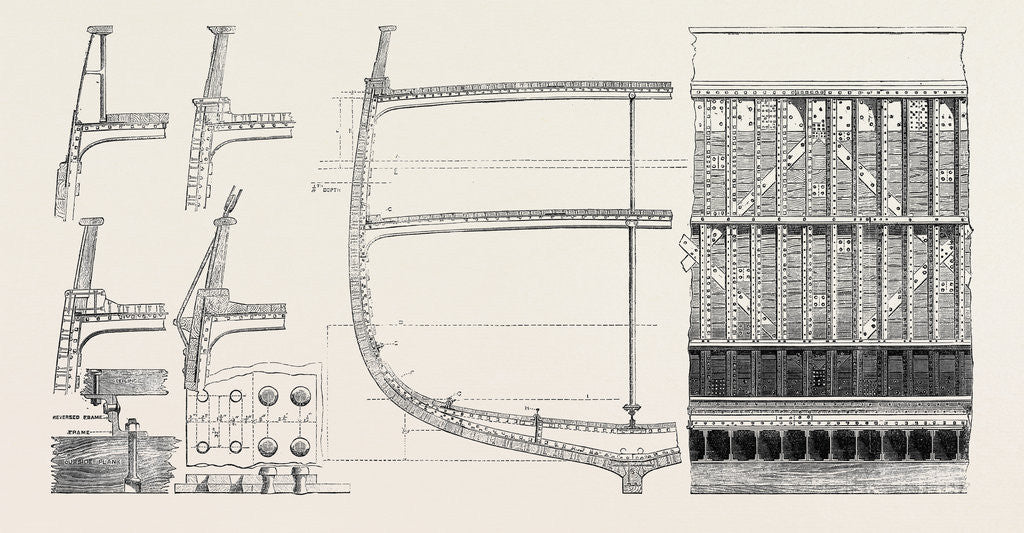 Detail of Designs for a System of Composite Shipbuilding Recommended by Lloyd's UK 1867 by Anonymous