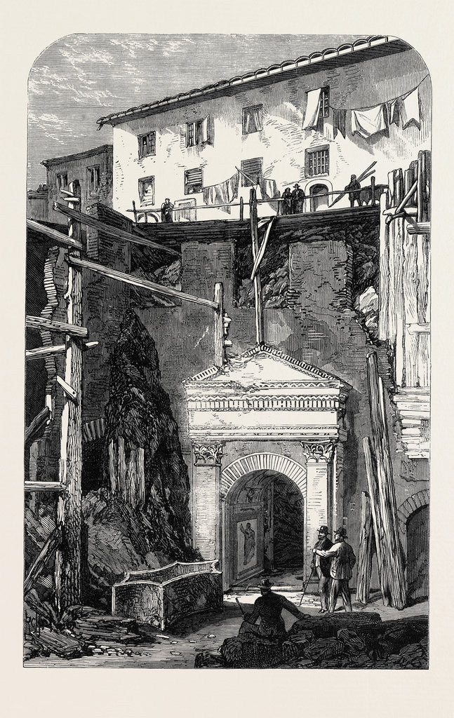 Detail of Excavation at Rome Showing the Guard-House of the Seventh Cohort of Vigiles Italy 1867 by Anonymous