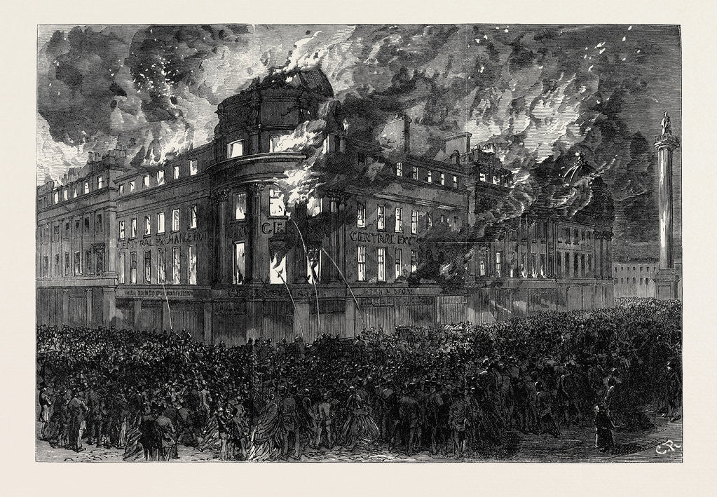 Detail of Great Fire in the Central Exchange Buildings Newcastle-on-Tyne UK 1867 by Anonymous