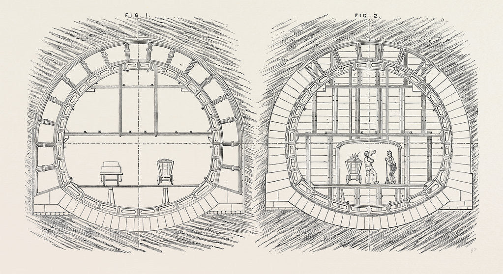 Detail of The Paris International Exhibition: System of Tunnelling France 1867 by Anonymous