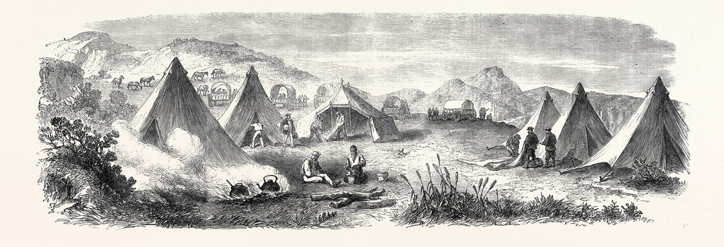 Detail of The Duke of Edinburgh's Camp at Buffalo Nek Near the Hunting Ground on the Knysna South Africa 1867 by Anonymous