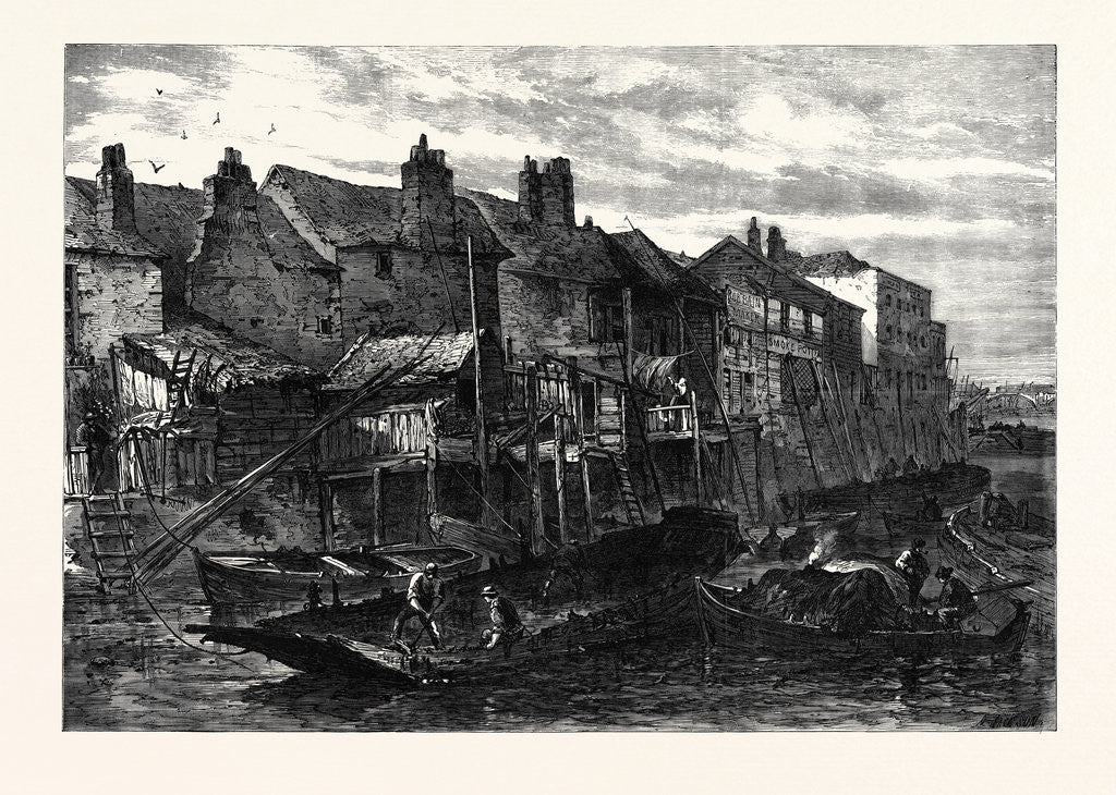 Detail of Old Houses at Lambeth Demolished for the Southern Embankment of the Thames London UK 1867 by Anonymous