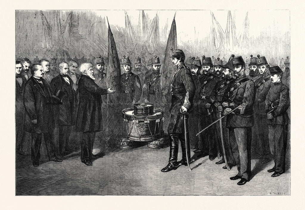 Detail of Presentation of Colours to the 4th Tower Hamlets Volunteer Corps London UK 1867 by Anonymous