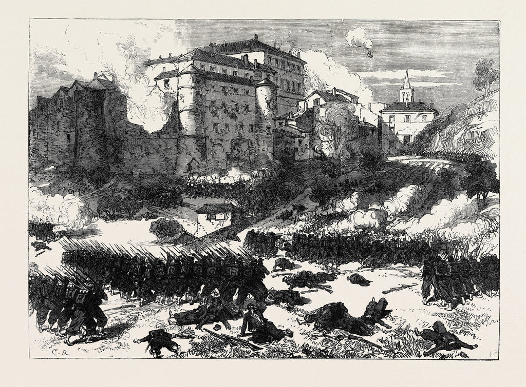 Detail of Death of Garibaldi by the Papal and French Troops: The Battle at the Castle of Mentana Italy 1867 by Anonymous