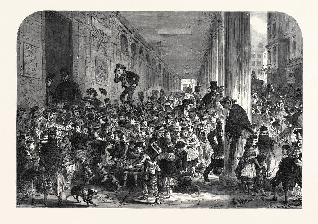 Detail of Engaging Children for the Christmas Pantomime at Drury Lane Theatre London UK 1867 by Anonymous