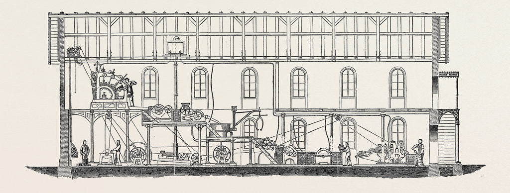 Detail of The Paris International Exhibition: Woodpulp Manufactory with H. Voeltier's Patent Machine France 1867 by Anonymous