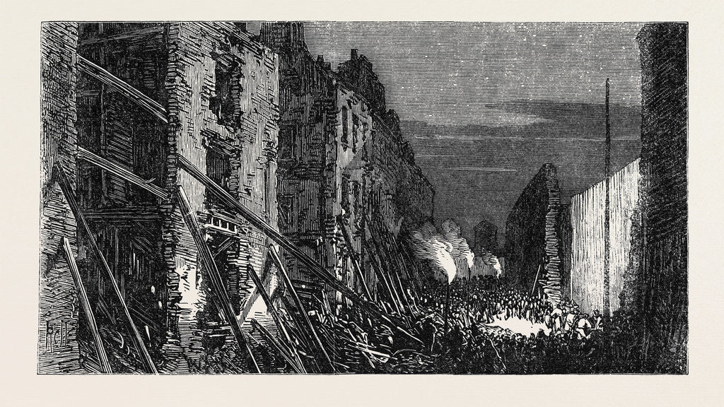Detail of Effects of the Explosion at Clerkenwell: Corporation Lane by Night London UK 1867 by Anonymous