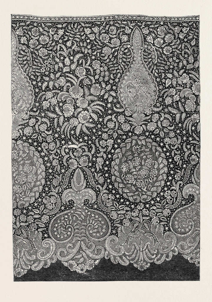 Detail of Honiton Lace Flounce, Regent Street London, the International Exhibition 1862, G.F. Urling by Anonymous