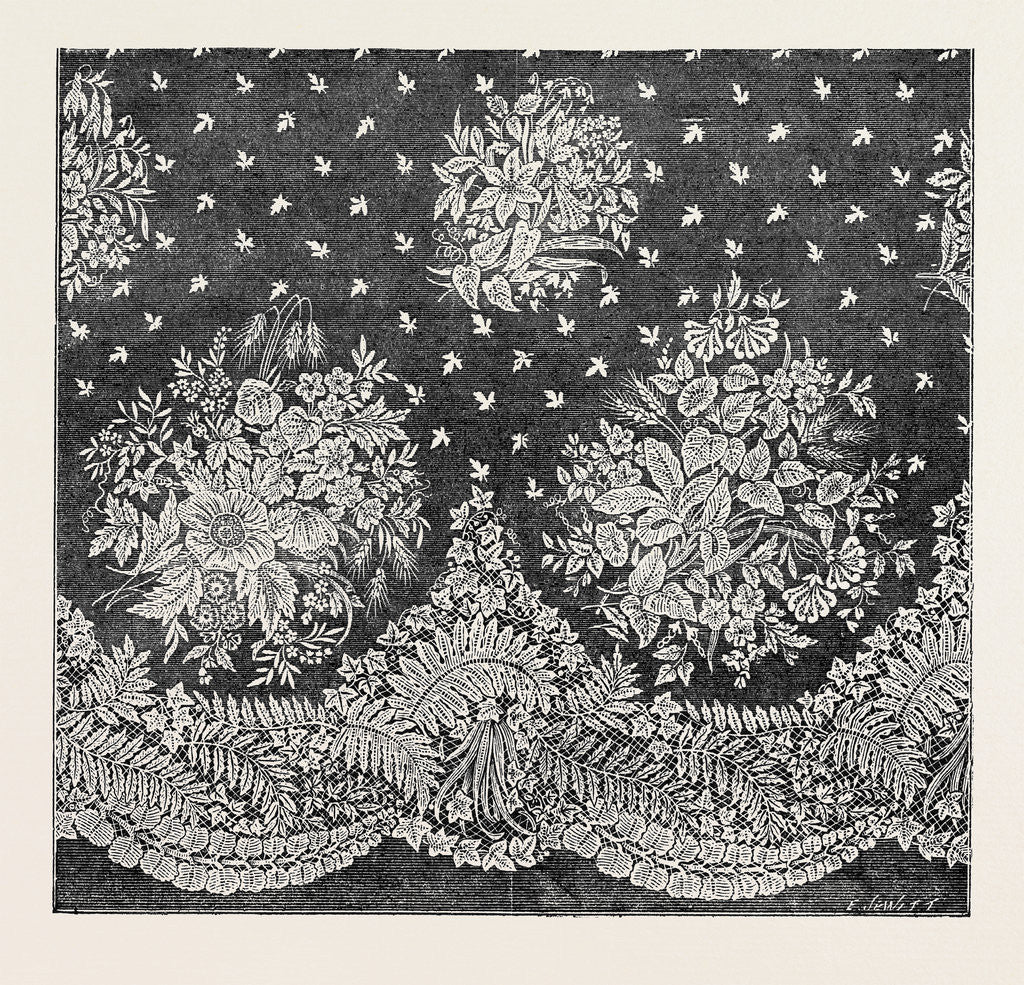 Detail of Honiton Lace Flounce, Wigmore Street, London, the International Exhibition 1862, Debenham Son And Freebody by Anonymous