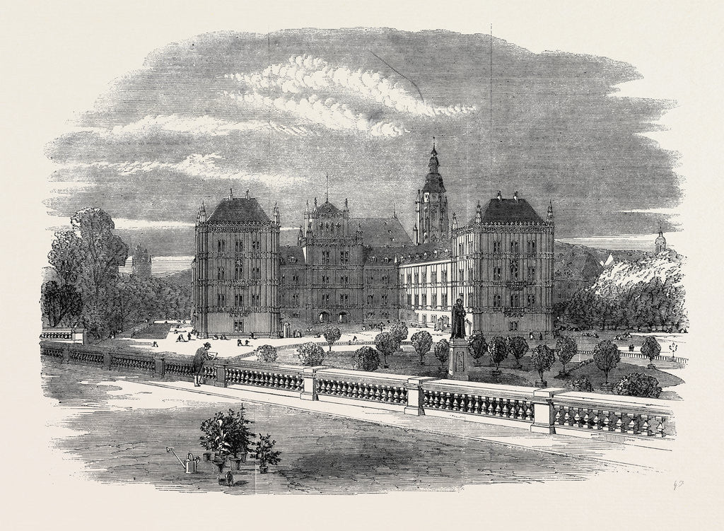 Detail of The Queen's Visit to Germany: The Ducal Palace and Church of St Moritz Coburg 1862 by Anonymous