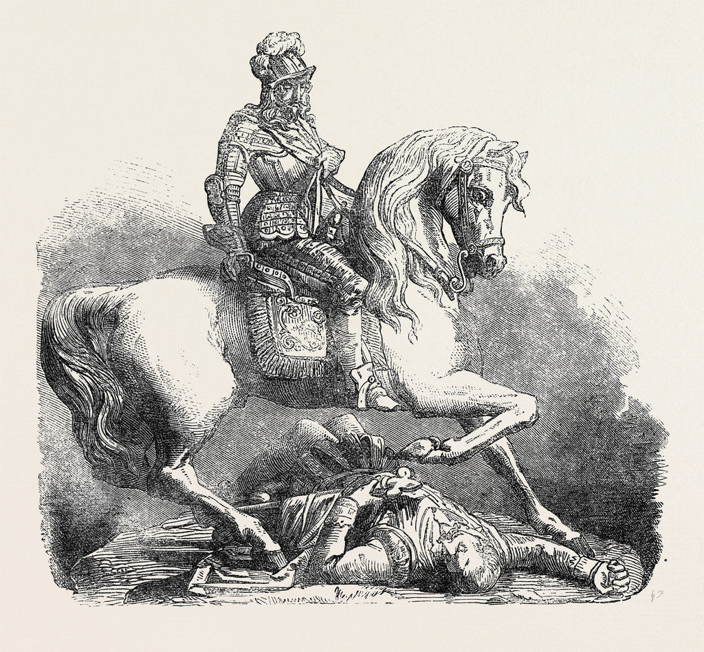 Detail of The International Exhibition: Charles I. And His Standard-Bearer in Aluminium Exhibited by Bell and Co. 1862 by Anonymous