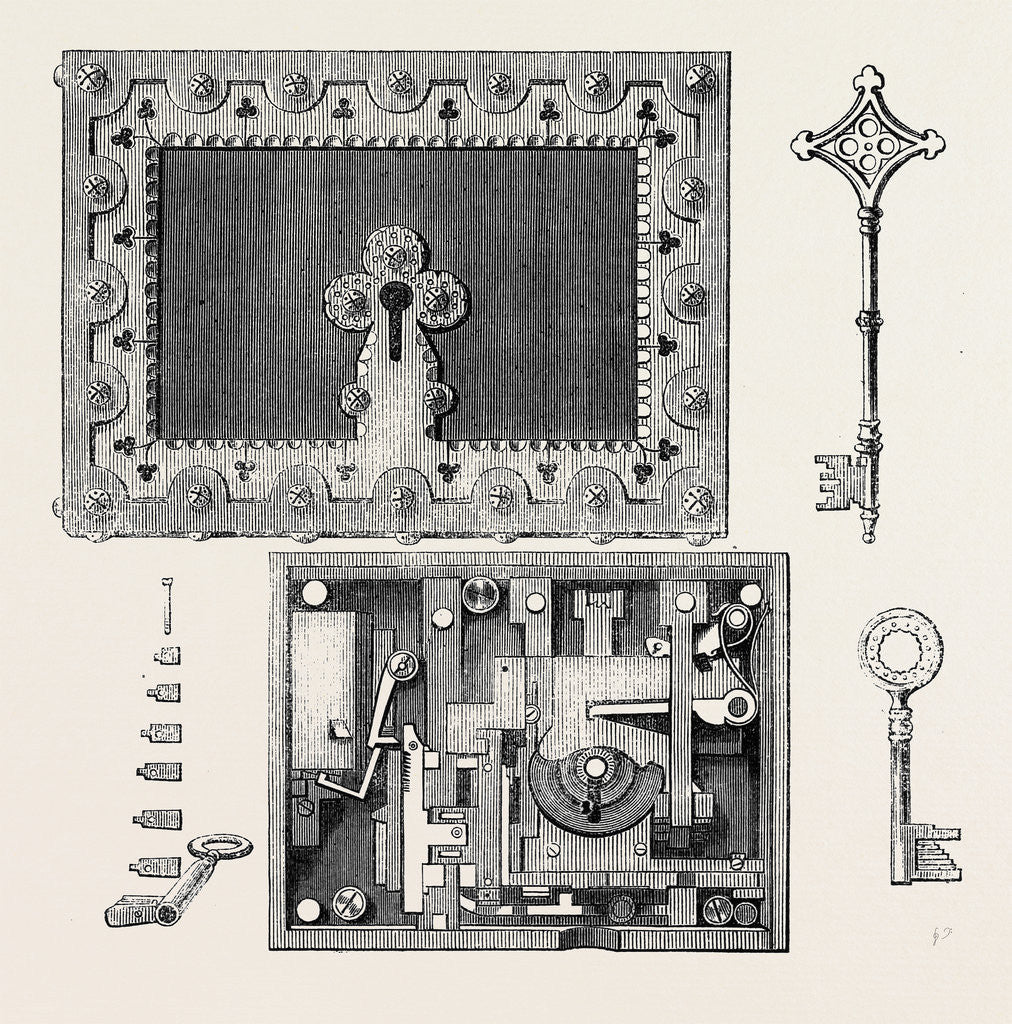 Detail of The International Exhibition: Hobbs's Bank Lock and Key 1862 by Anonymous
