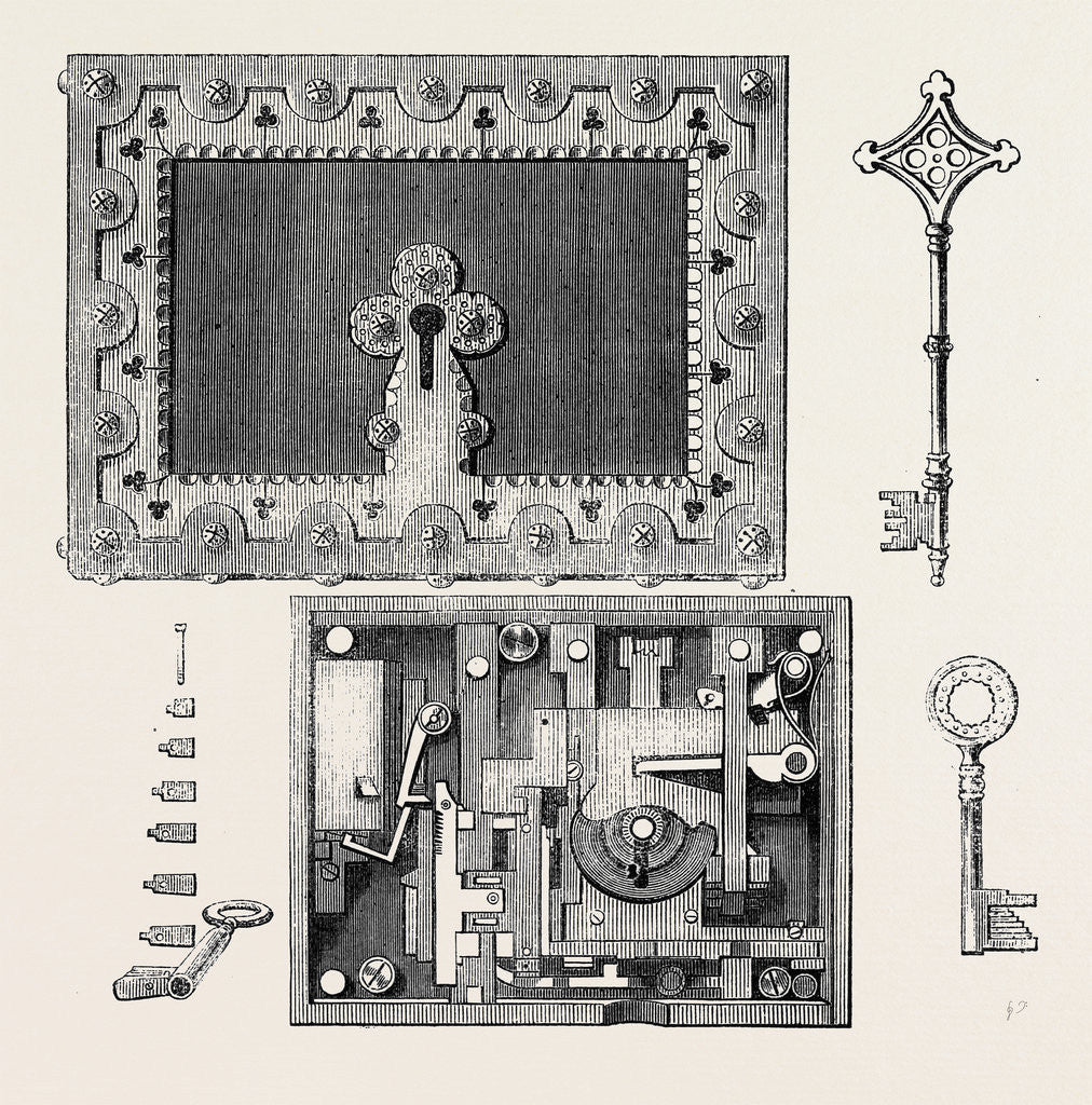Detail of The International Exhibition: Hobbs's Bank Lock and Key 1862 by Anonymous