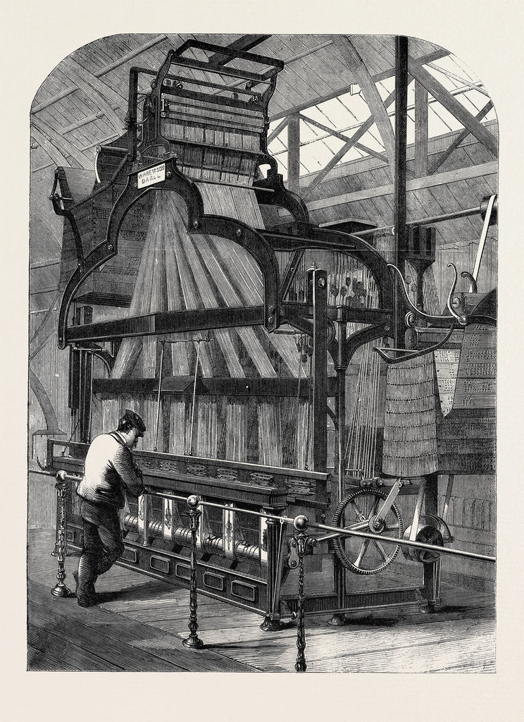 Detail of The International Exhibition: Swiss Jacquard-Loom for Weaving Ribbons 1862 by Anonymous