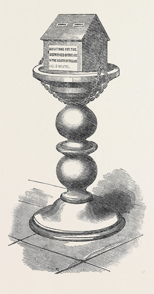 Detail of The Cotton Famine: Box at Bristol for Subscriptions to the Distressed Operatives Fund 1862 by Anonymous