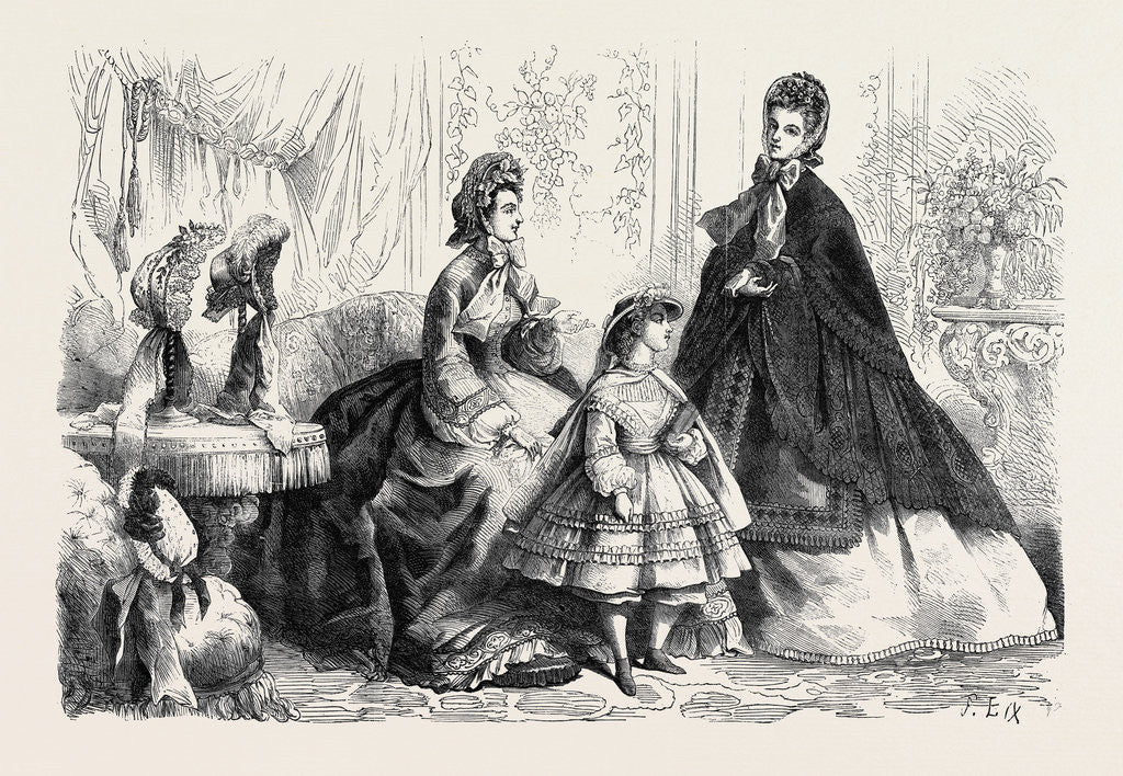 Detail of Paris Fashions for December 1862 by Anonymous