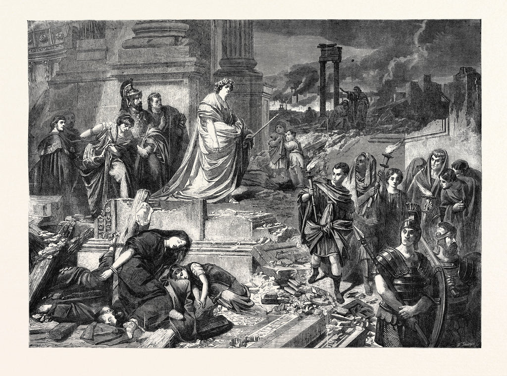 Detail of Nero after the Burning of Rome, in the Late International Exhibition 1862 by Anonymous