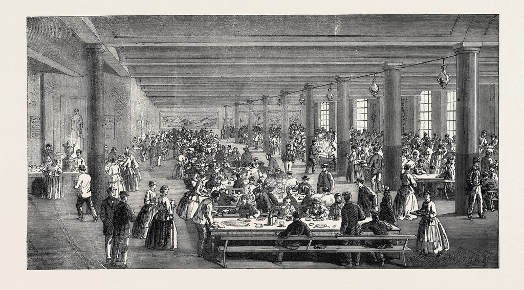 Detail of The Cotton Famine: Working Men's Dining Hall Gaythorn Cooking Depot Manchester 1862 by Anonymous